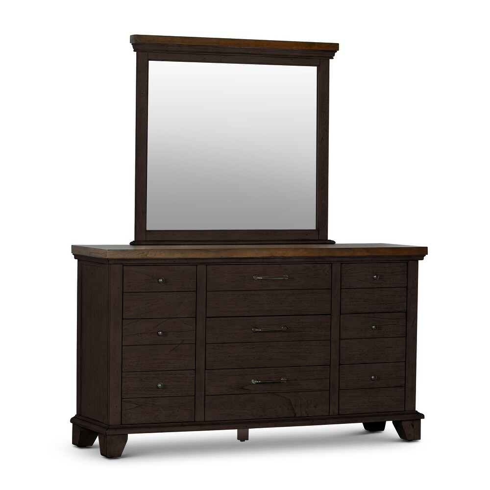 The Gray Barn Overlook Two tone Dresser and Mirror