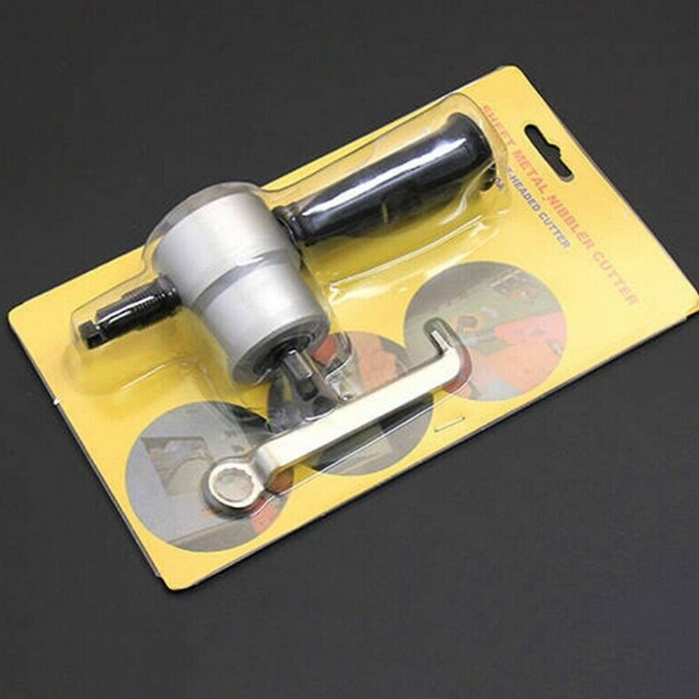 Dual Head Sheet Metal Cutting Nibbler Hole Saw Cutter Electric Drill Attachment