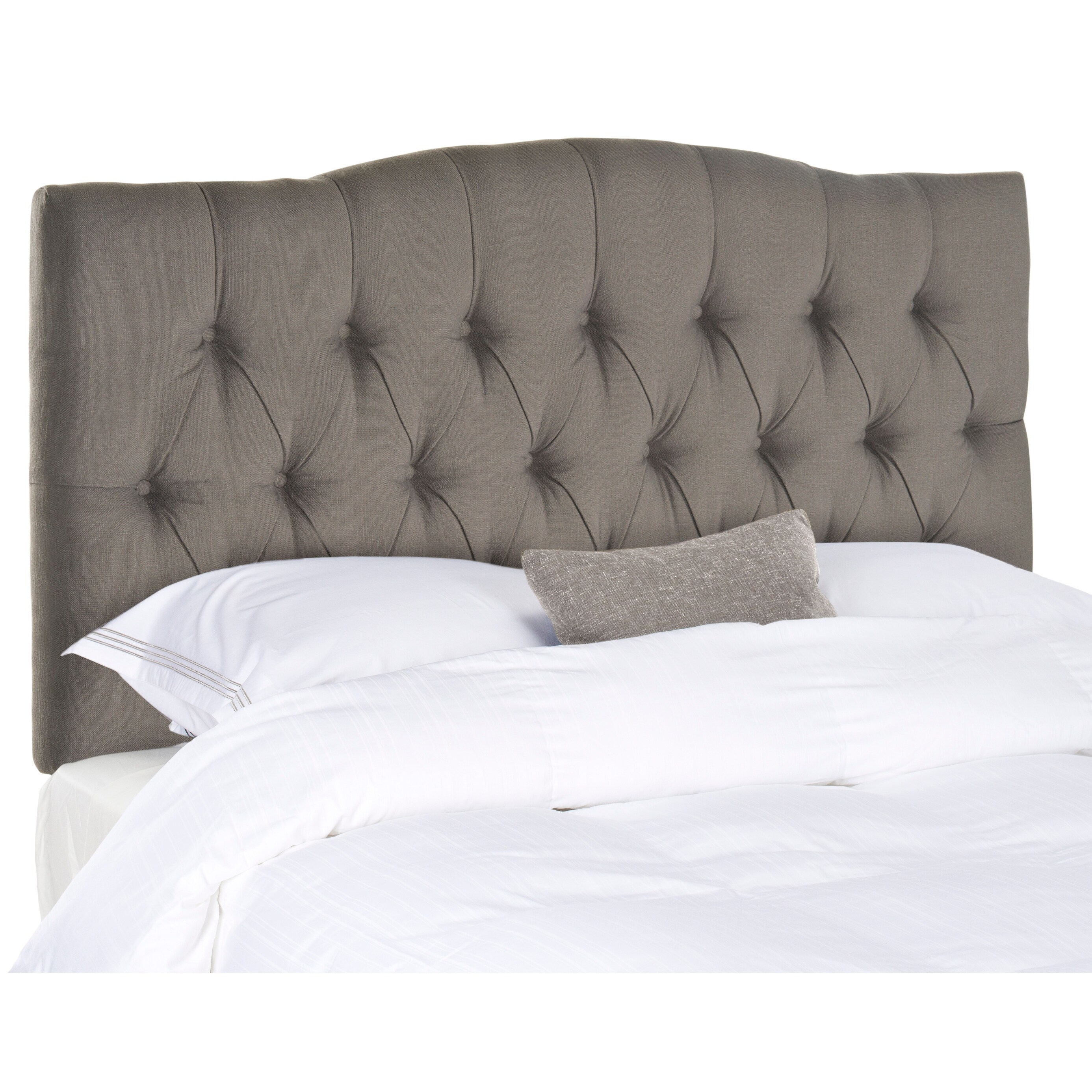 SAFAVIEH Axel Arctic Grey Upholstered Tufted Headboard (King) - - 11098608