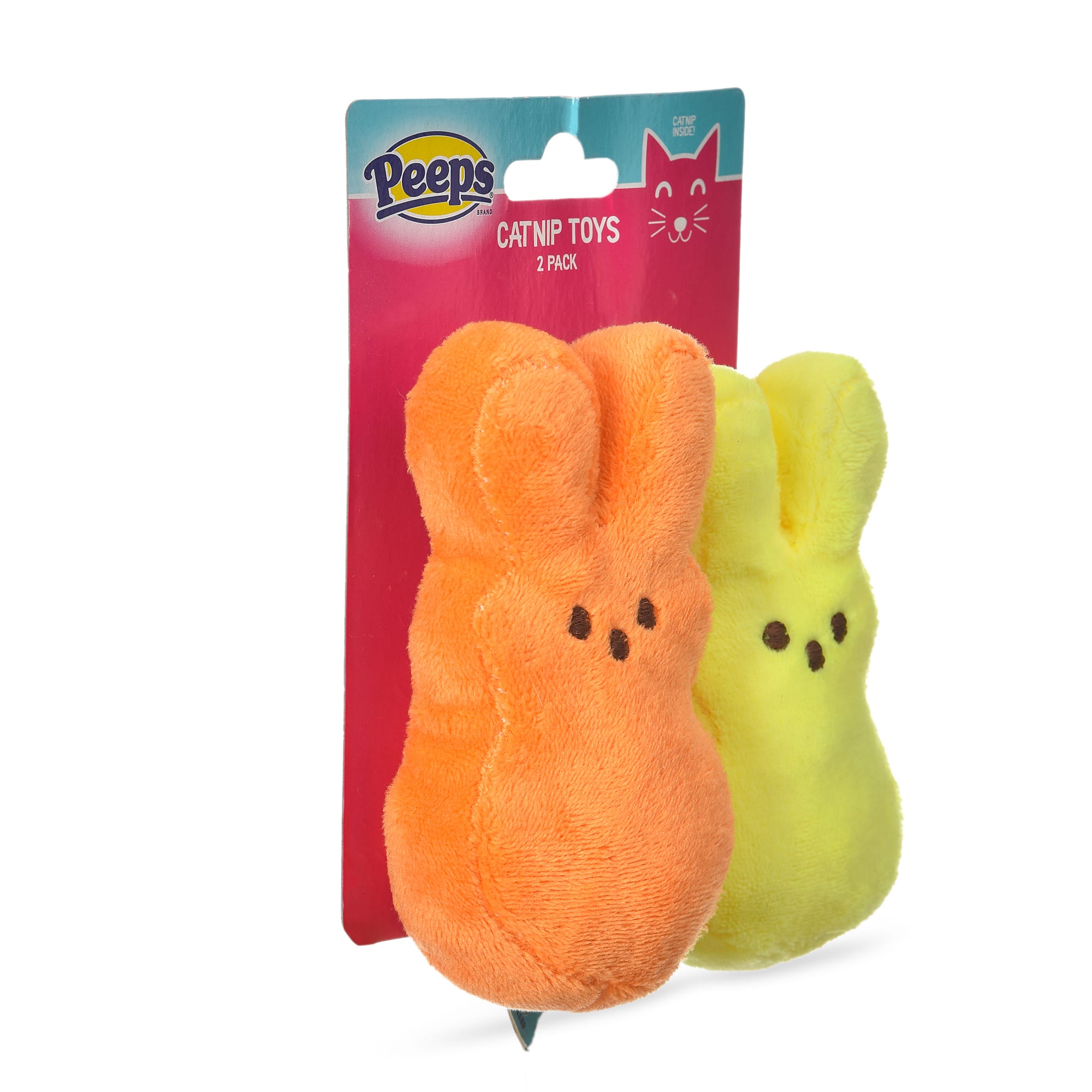 Peeps for Pets Bunnies Plush Catnip Cat Toys， Small， Pack of 2