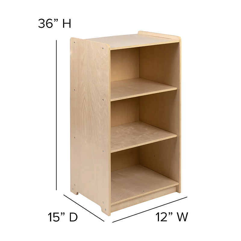 Flash Furniture Wooden 3 Section School Classroom Storage Cabinet