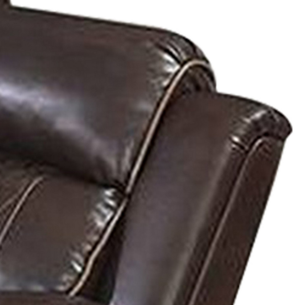 Seda 80 quotPower Reclining Sofa  USB Port  Dark Brown Vegan Faux Leather   Contemporary   Sofas   by VirVentures  Houzz