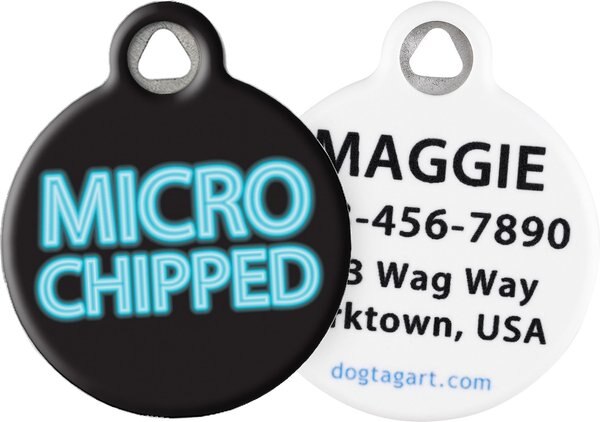 Dog Tag Art Microchipped Personalized Dog and Cat ID Tag