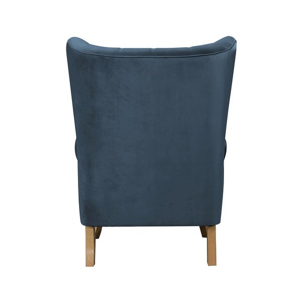 ACME Adonis Rolled Arm Tufted Accent Chair in Azure Blue