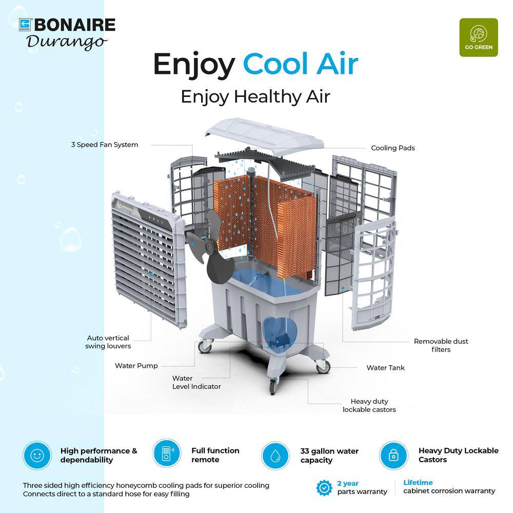 Bonaire Durango 5300 CFM 3-Speed Portable Evaporative Cooler for 1600 sq. ft. CDU6280053