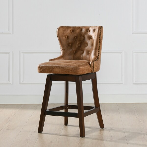 Holmes Tufted High-Back 360 Swivel Counter-Height Barstool