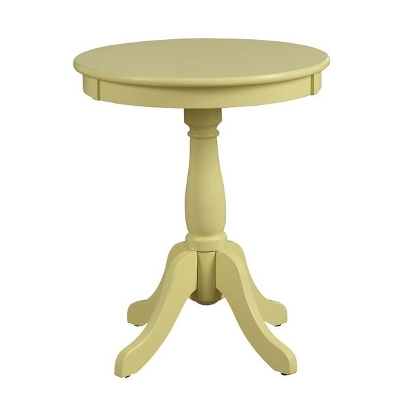 Alger Side Table， Wooden Turned Pedestal with 4 Solid Wood Legs