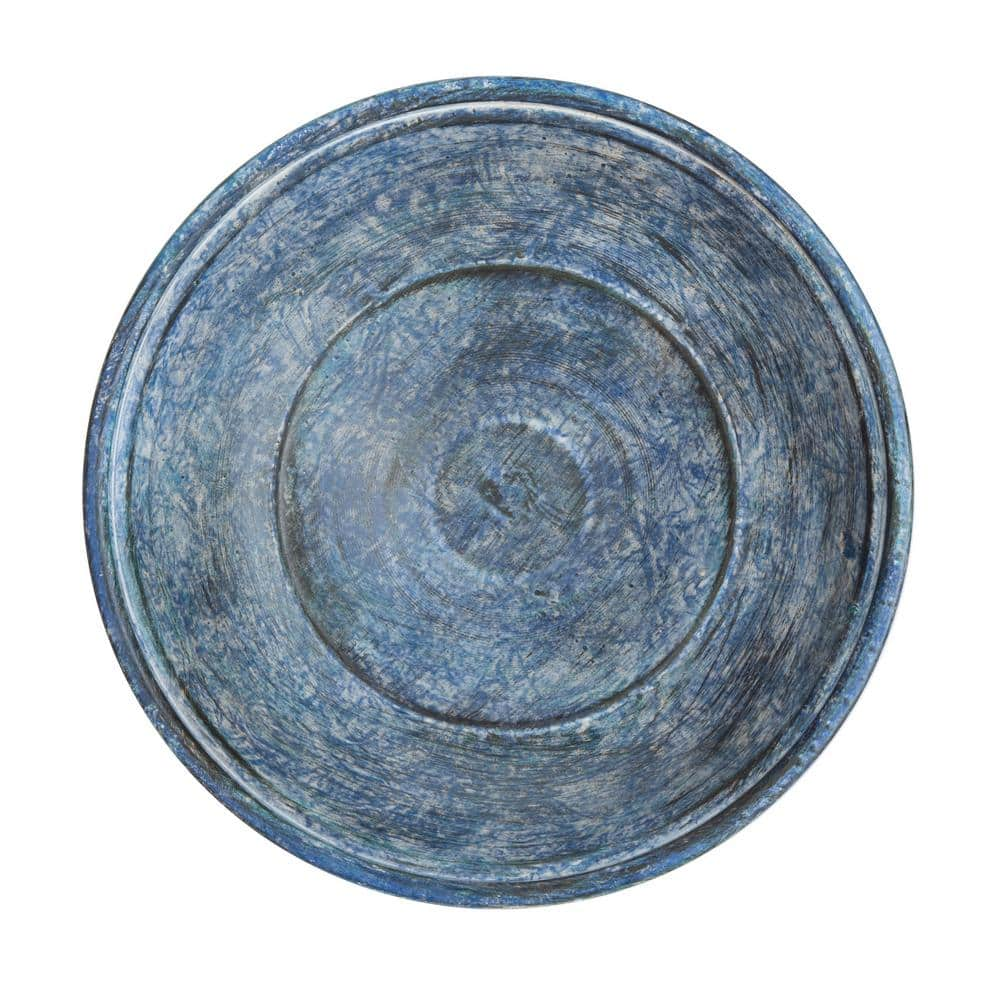 SAFAVIEH Orian Mossy Blue Iron Round Birdbath PAT5023B