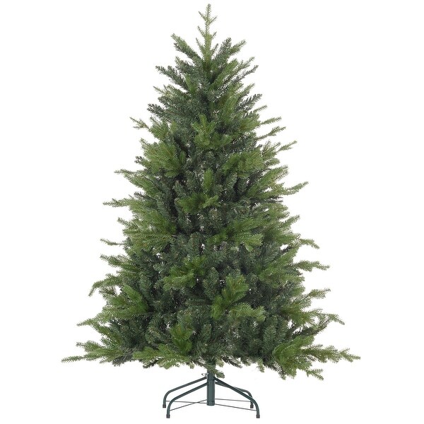 Artsy 5ft Artificial Christmas Tree with 1309 Tips，Foldable Metal Stand，Hinged Xmas Tree for Home，Office，Holiday，Green