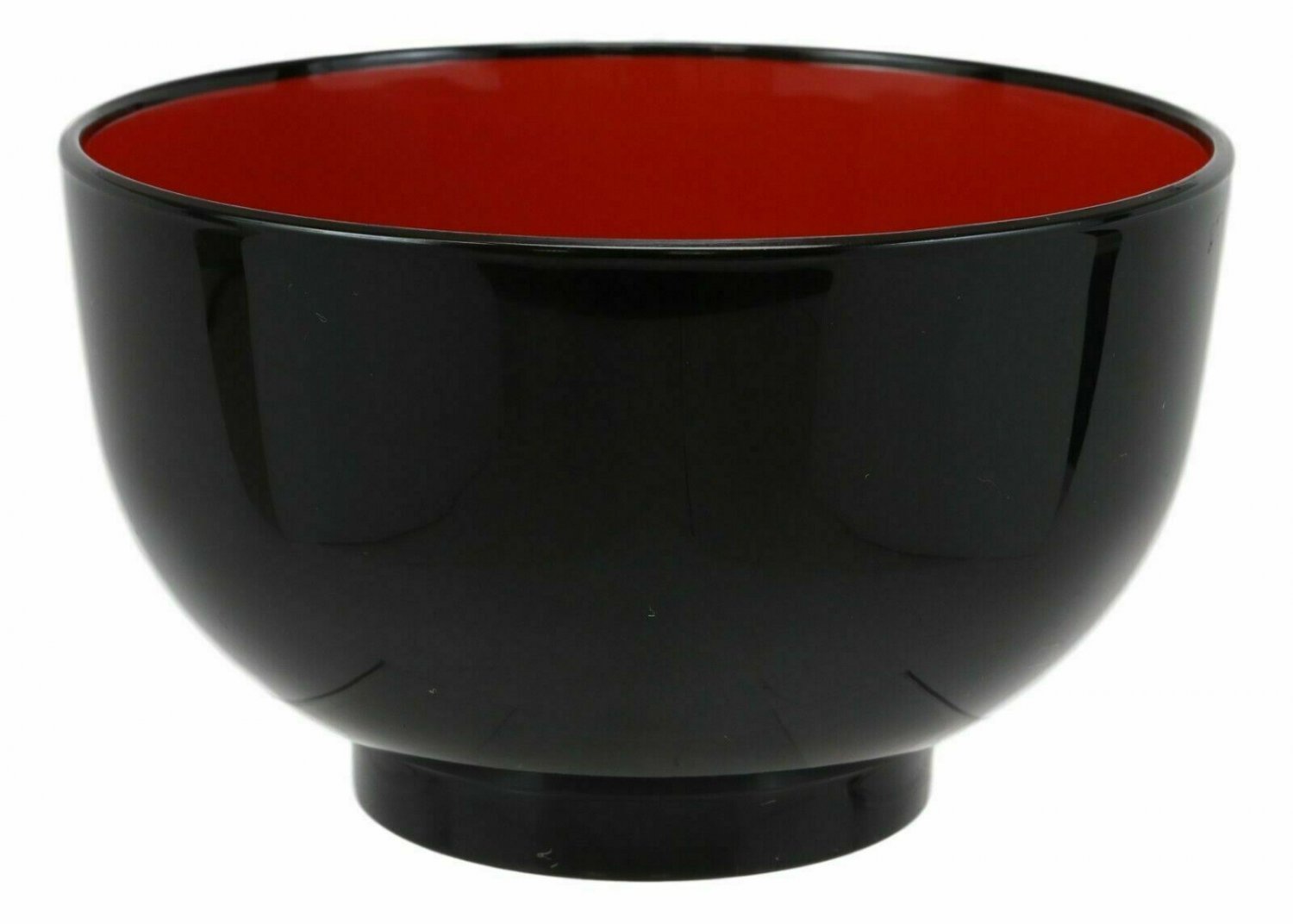 1 Japanese Black Red Lacquer Copolymer Plastic 5.5Dia Small Bowl 16oz Set of 6 EBR02