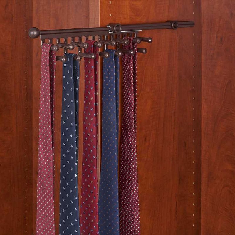 Rev-A-Shelf 14 Pull Out Tie/Scarf Closet Organizer Rack， Bronze， CRT-12-ORB