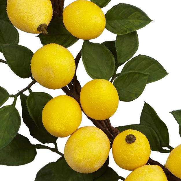 Lemon Wreath 24 quot Nearly Natural