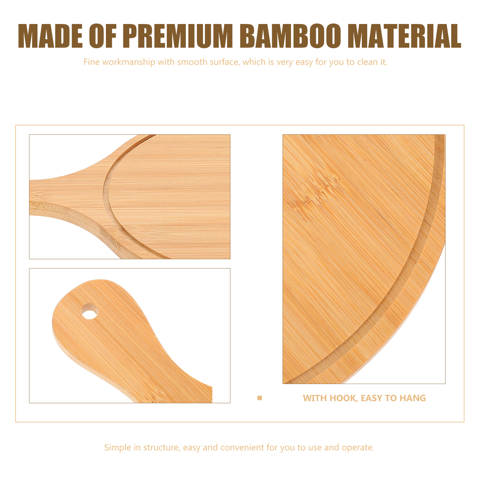 Board Pizza Serving Tray Plate Wooden Paddle Steak Peel Charcuterie Wood Round Cheese Cutting Bread Spatula