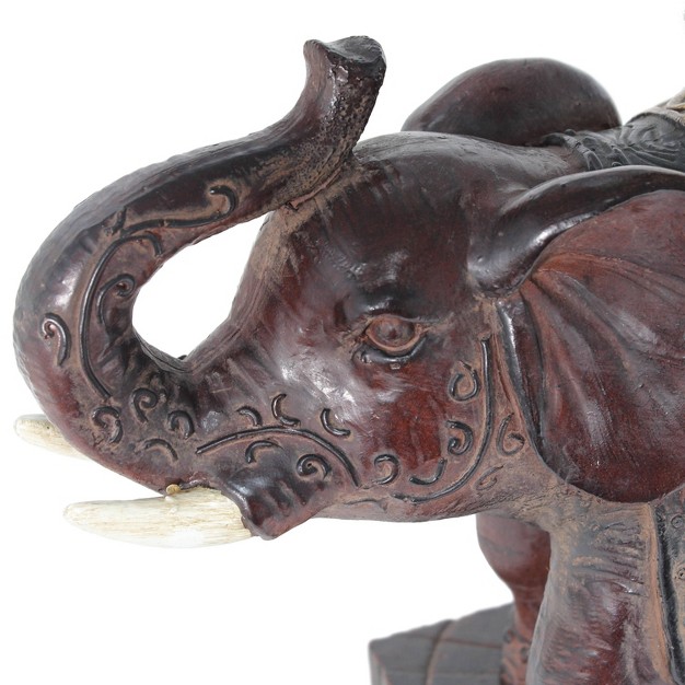 Elephant Table Lamp With Fabric Shade Brown Lalia Home