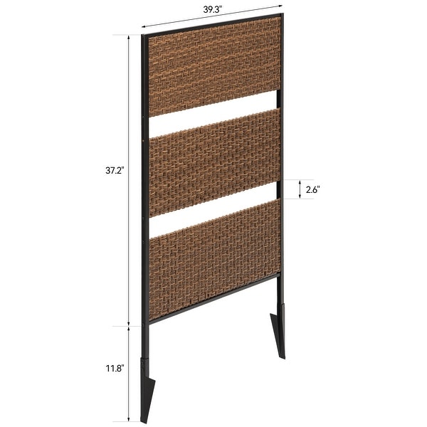 Rattan Privacy Fence Panel Screen Outside， Vinyl No Dig Outdoor Trash Can Enclosure Fence Air Conditioner Hider Fencing