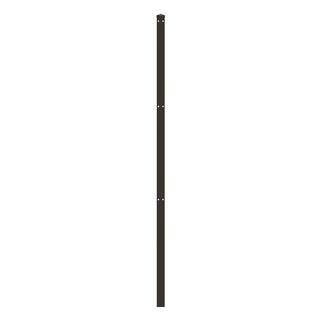 FORGERIGHT Deco Grid 2 in. x 2 in. x 6.18 ft. Black Steel Fence Post with Hardware 863009