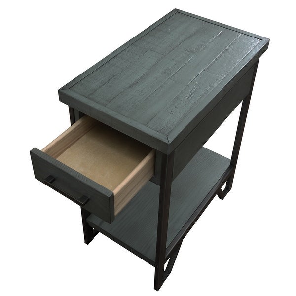 Hatfield Urban 12-inch 1-shelf 1-drawer Compact End Table with USB Ports