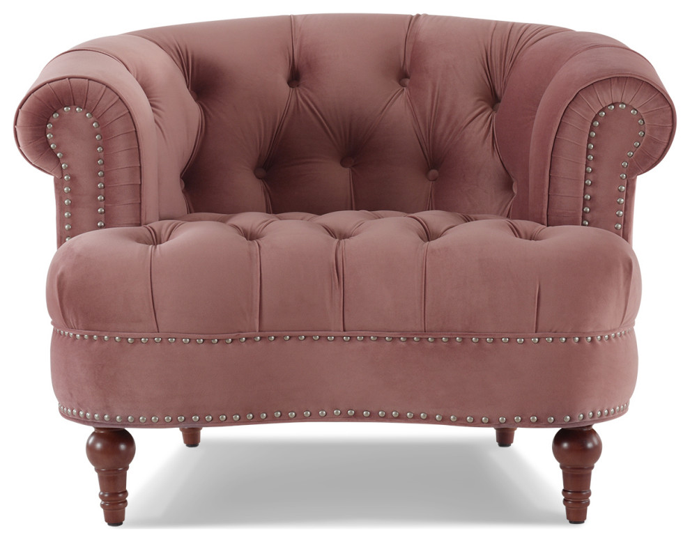 La Rosa 42 quotChesterfield Tufted Accent Chair   Traditional   Armchairs And Accent Chairs   by Jennifer Taylor Home  Houzz