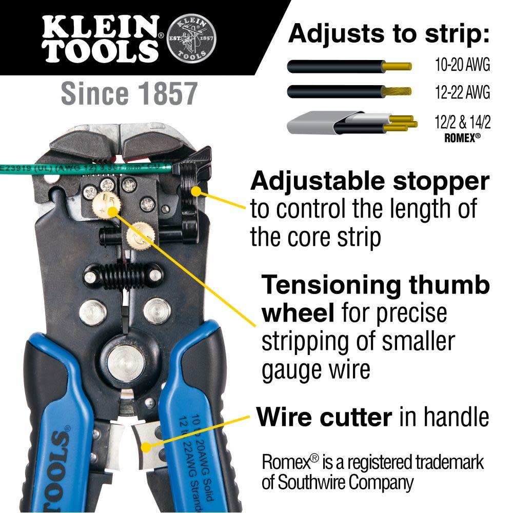 Self-Adjusting Wire Stripper/Cutter ;