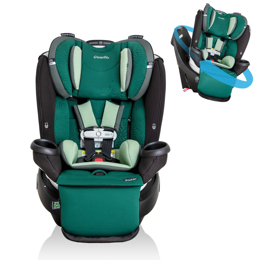 Revolve360 Extend All-in-One Rotational Car Seat with Green & Gentle Fabric