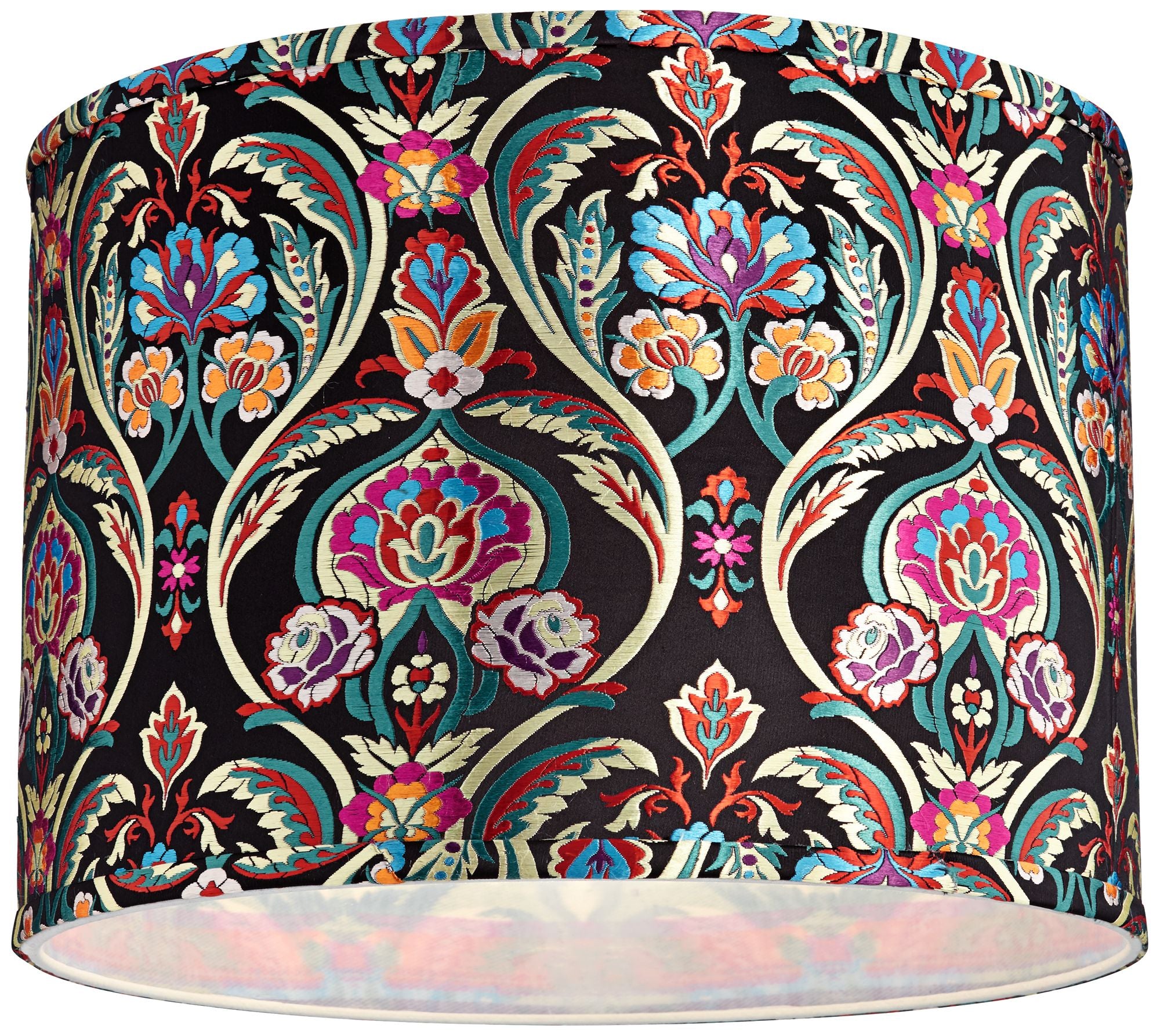 Springcrest Multi-Color Embroidered Medium Drum Lamp Shade 15