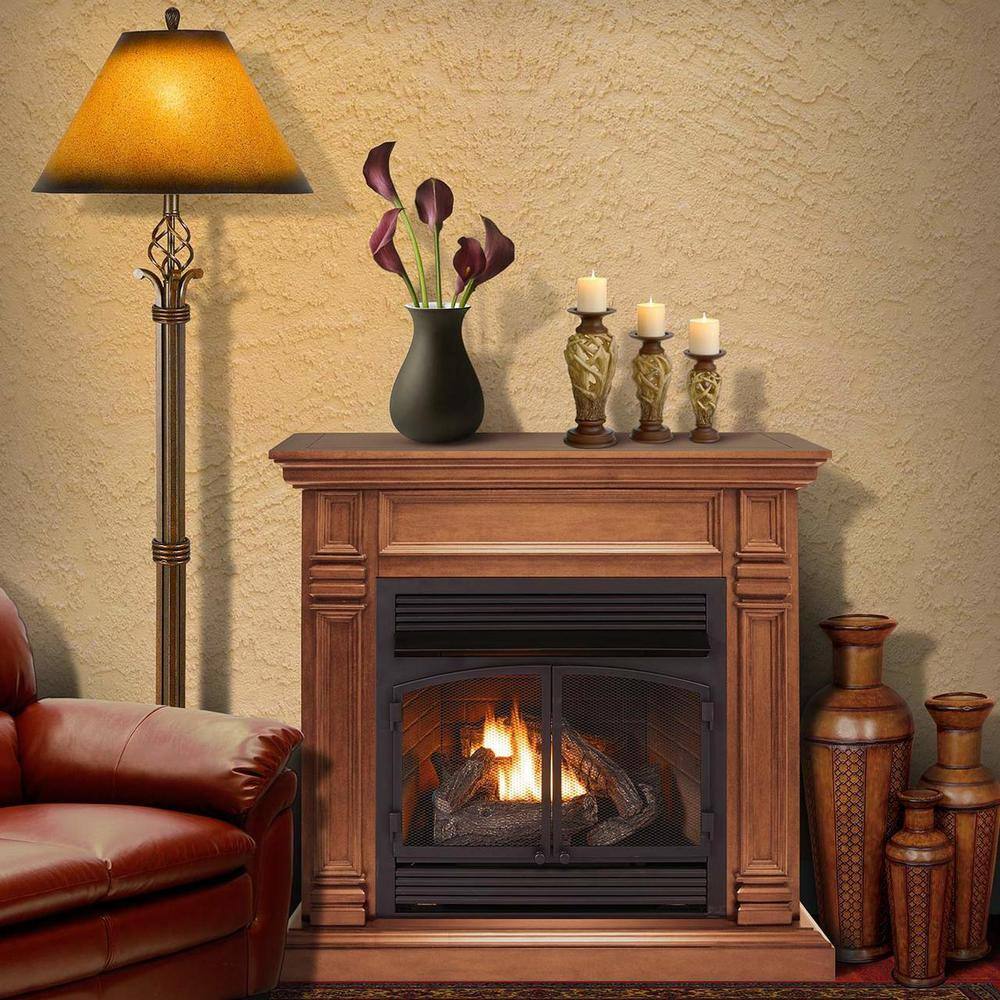 Duluth Forge Dual Fuel Ventless Fireplace - 32000 BTU T-Stat Control Apple Spice Finish 170157