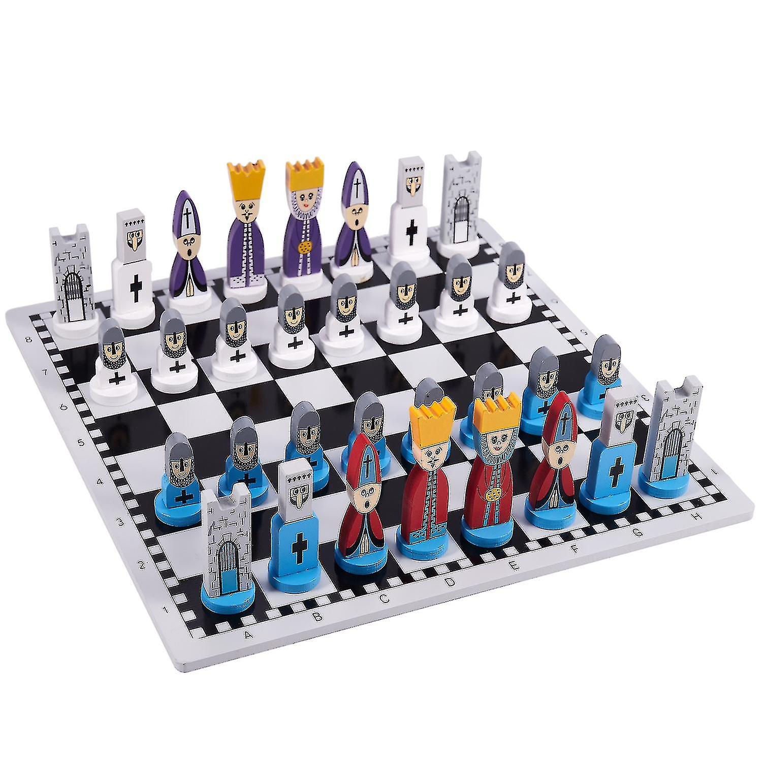 Wooden Chess Children's Gifts Cartoon Modeling Chess Toys