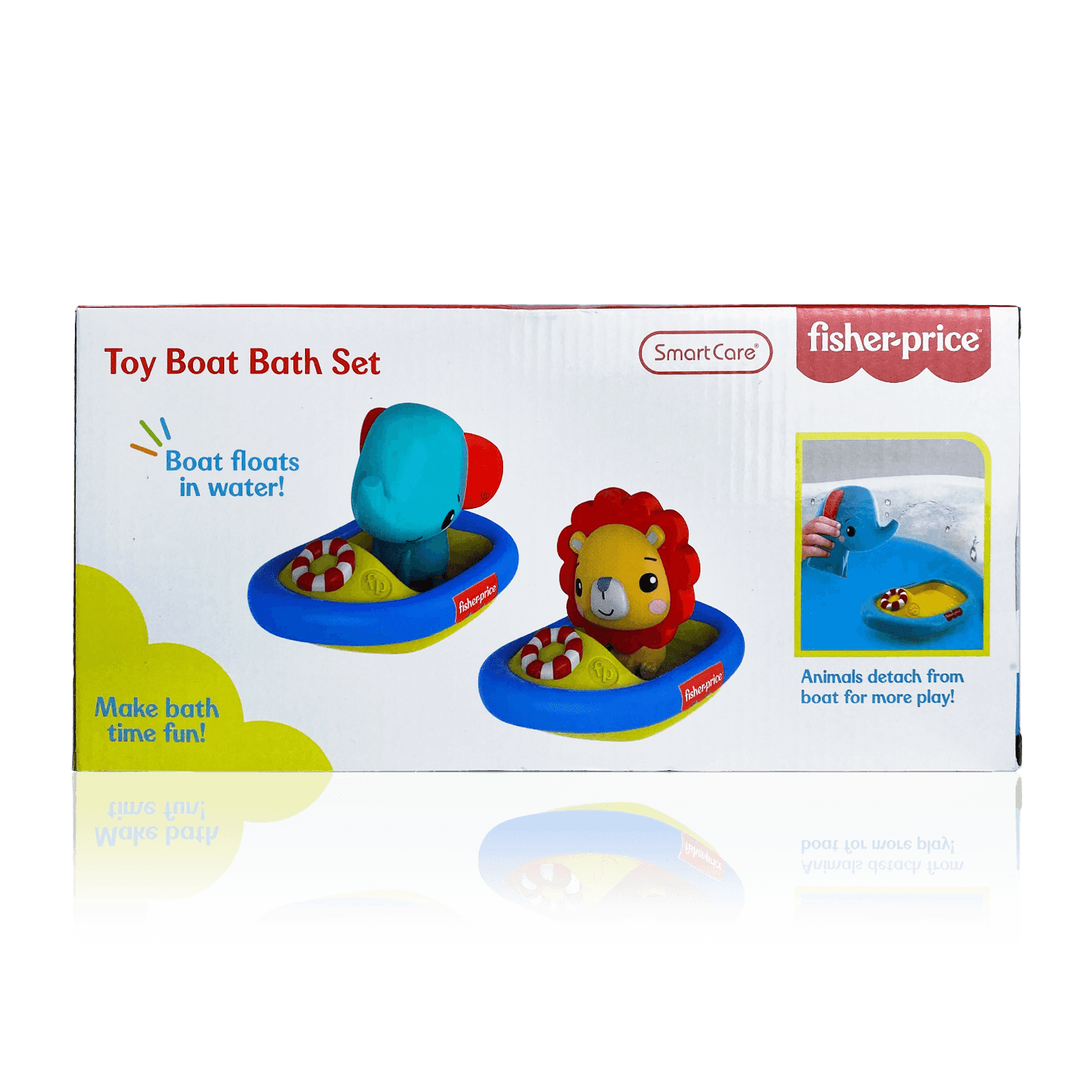 Fisher-Price 4-Piece Bath Boat Toy Set， Toy Boats with Animal Water Toys， Bath Toys for Toddlers 1-3