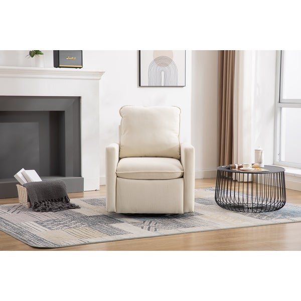 Swivel Round Accent Chair Sofa 360 Degree Swivel Barrel Club Chair and Living Room Soft Lamb Wool Arm Chairs， Beige