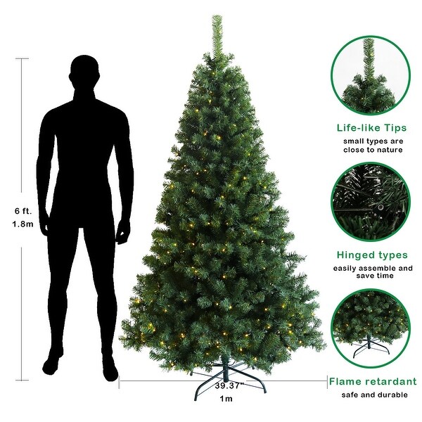 Prelit Artificial Christmas Tree with Foldable Stand