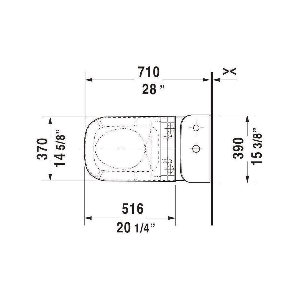 Duravit 1-Piece 0.92 GPF Dual Flush Elongated Toilet in White Seat Not Included 2121510001