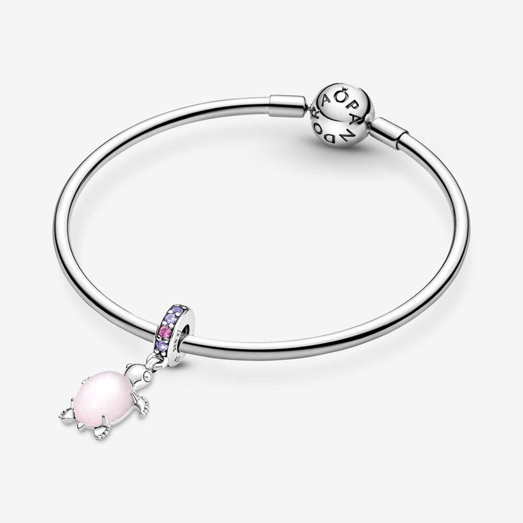 PANDORA  Murano Glass Pink Sea Turtle Dangle Charm