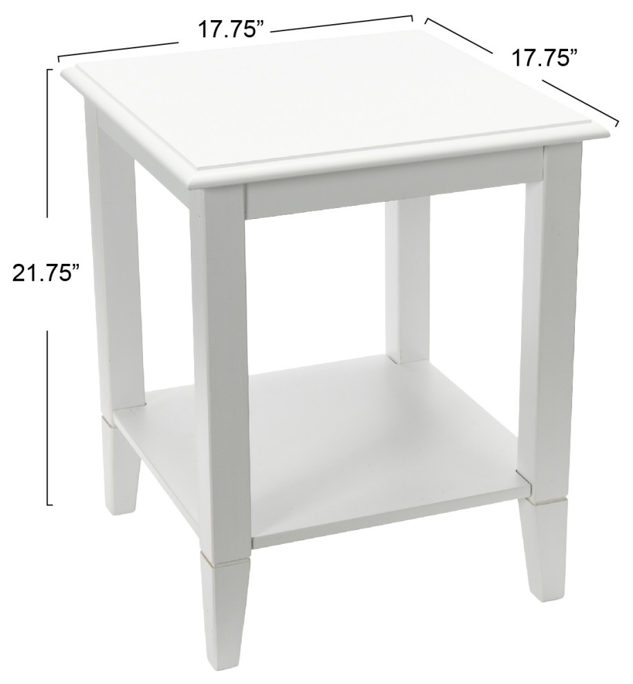 Pleasantville Wood 2 Tier End Table   Transitional   Side Tables And End Tables   by Creative Co op  Houzz