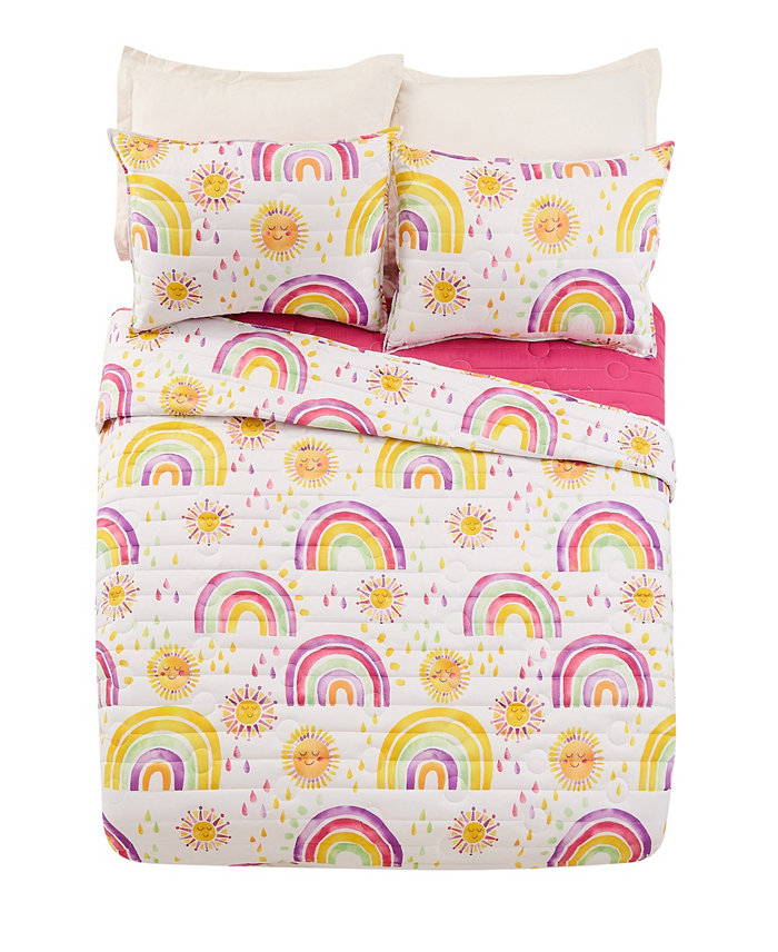 Urban Playground Rainbows and Suns 2 Piece Quilt Set  Twin