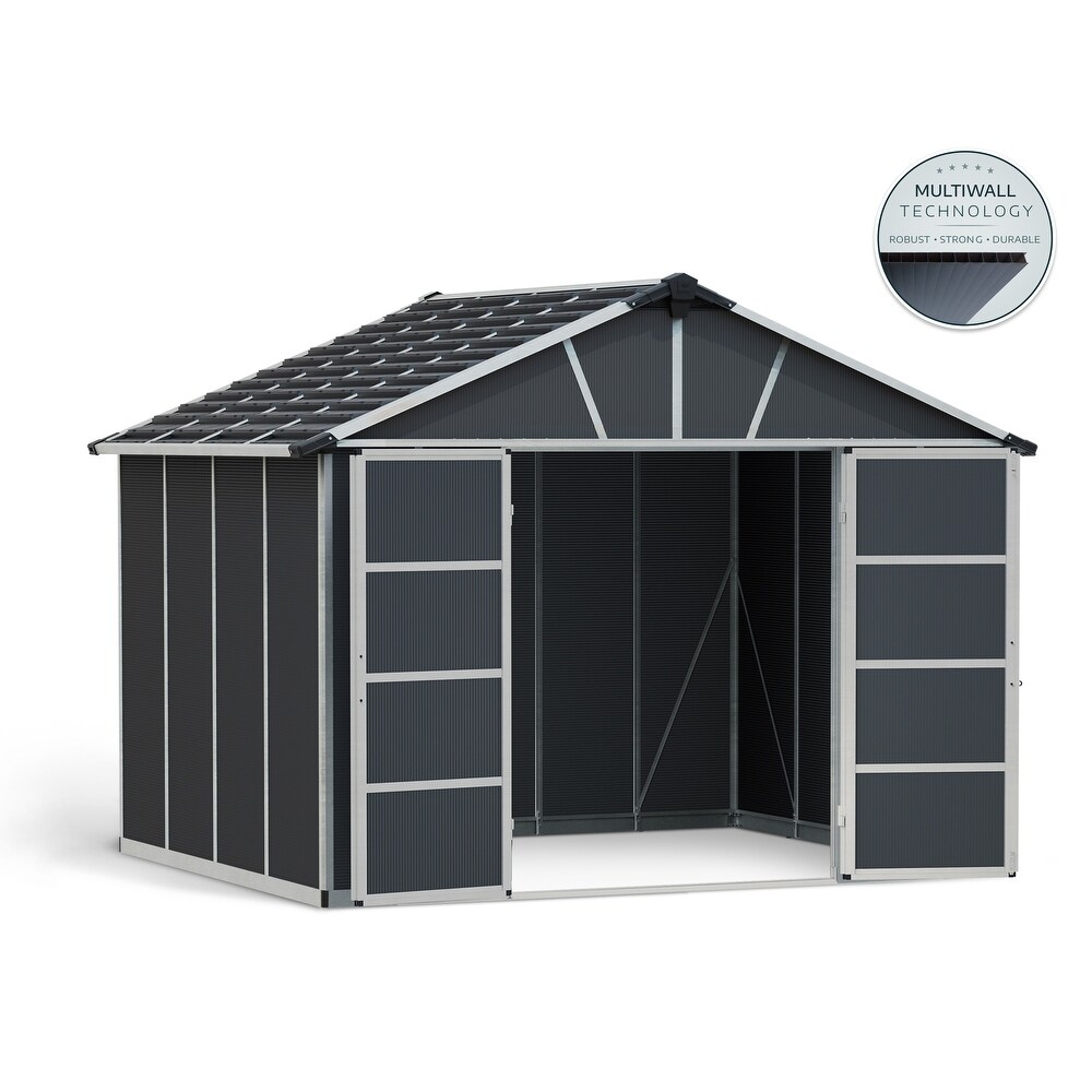 Yukon Dark Gray Large Garden Outdoor Storage Shed