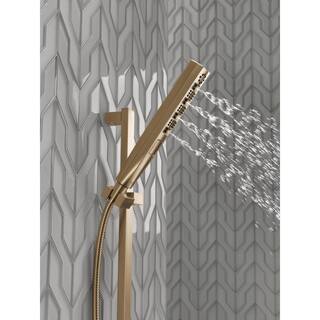 Delta 4-Spray Patterns 1.75 GPM 1.43 in. Wall Mount Handheld Shower Head with H2Okinetic in Lumicoat Champagne Bronze 51140-CZ-PR