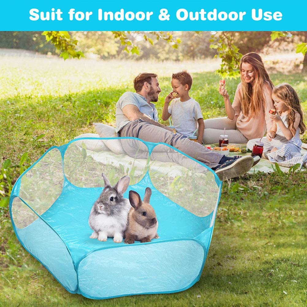 Upgraded Small Animal Cage Tent， Waterproof Foldable Pet Playpen Outdoor/Indoor Pop Open Exercise Fence， Guinea Pig Cage Tent， Breathable Fabric， Yard Fence for Guinea Pig， Rabbits， Hamster