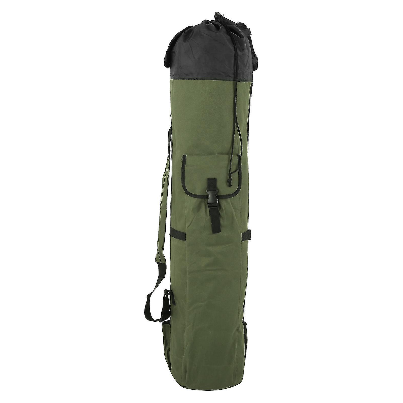 Fishing Tackle Rod Storage Bag Organizer Cylindrical Package Pole Reel Carrier Waterproofmilitary Green