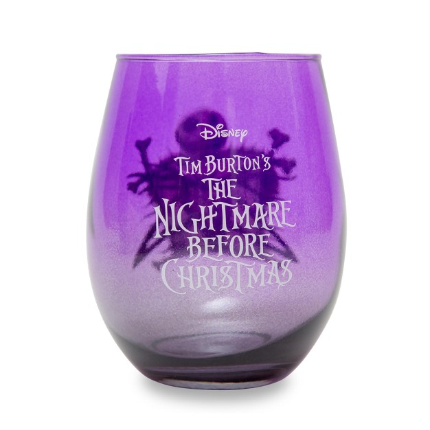 Silver Buffalo Disney Nightmare Before Christmas Jack Skellington Purple Stemless Wine Glass