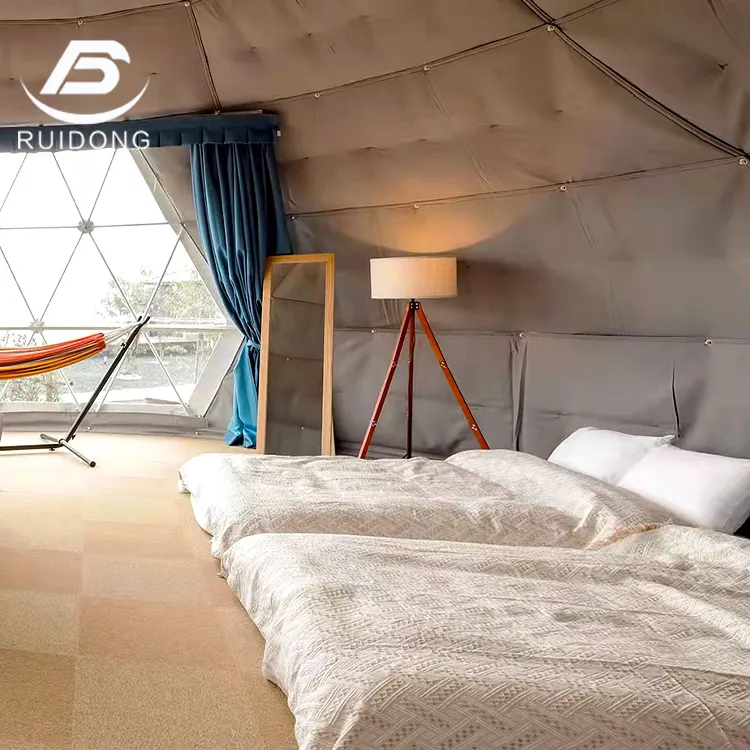 Luxury Geodesic Dome Tent for Glamping and Family Resort with Triangle Ventilation Camping Hotel House