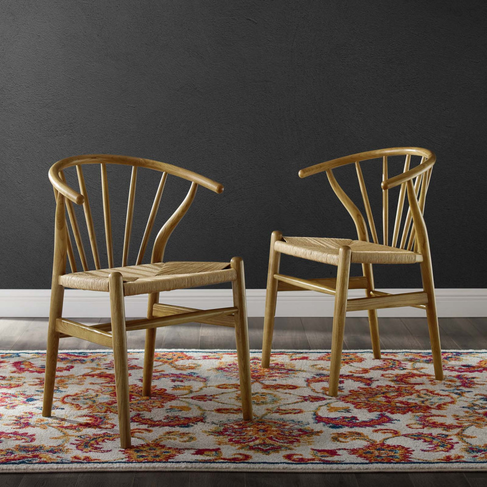 Flourish Spindle Wood Dining Side Chair Set of 2   Beach Style   Dining Chairs   by Modway  Houzz