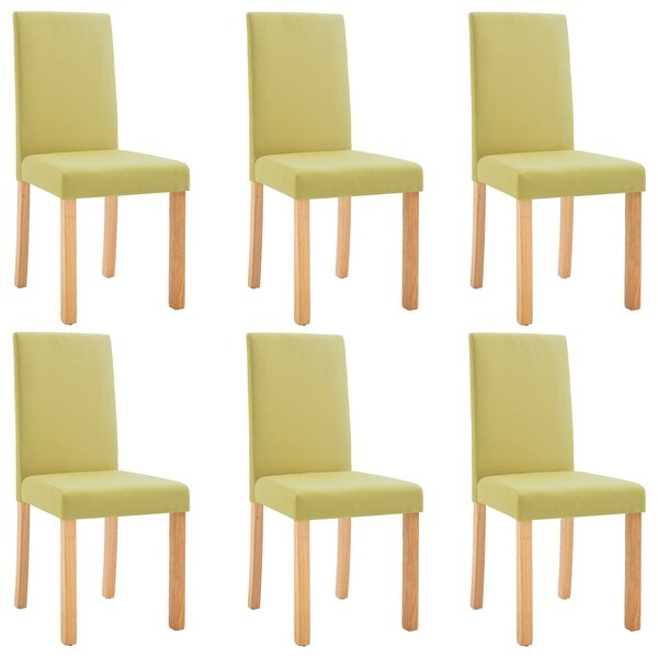 Dining Chairs 6 pcs Green Fabric