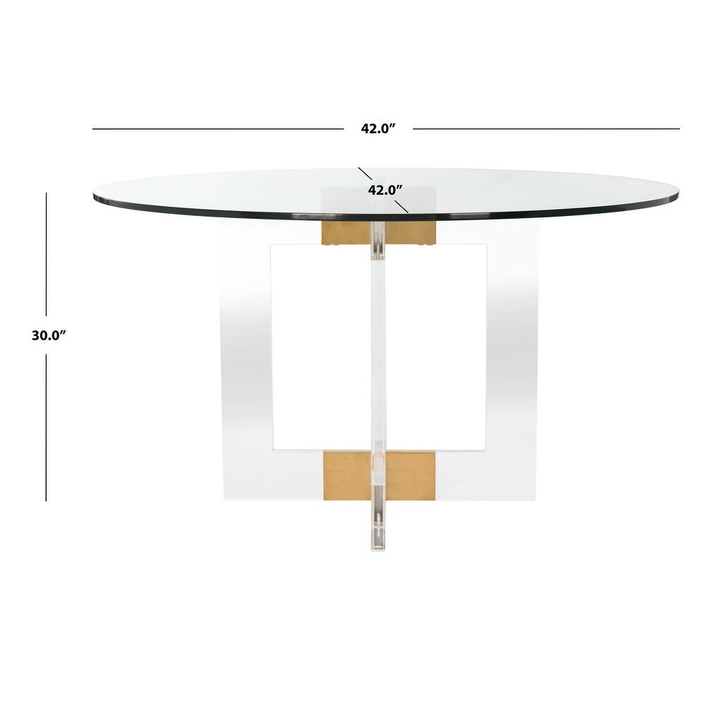 SAFAVIEH Couture Xevera Round Acrylic Dining Table   42\