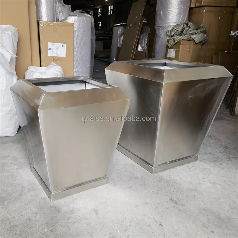 Garden Supplies plant pot Indoor Outdoor Stainless Steel rectangular galvanized steel planters