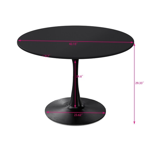 Modern 42 in. Round Dining Table with Round MDF Table Top，Metal Base