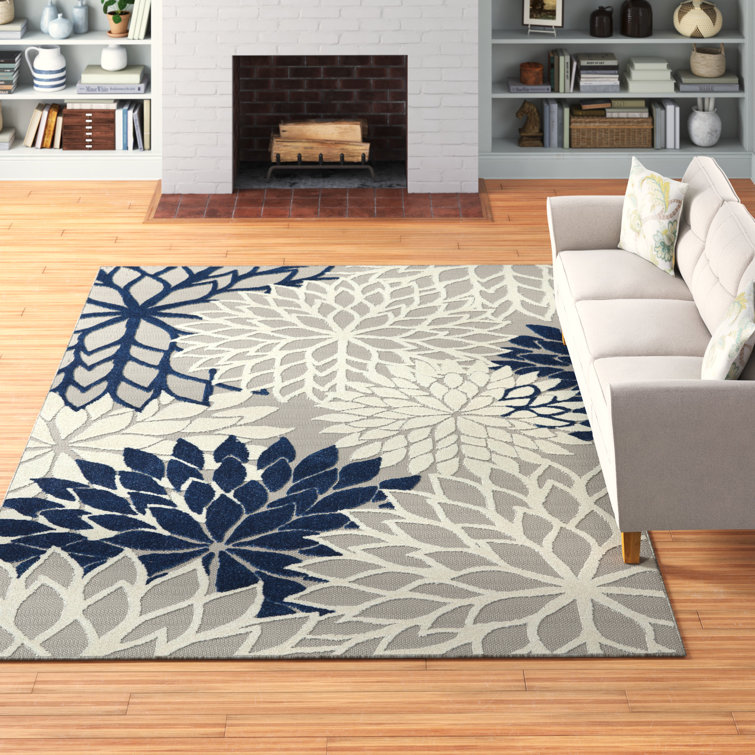 Rosario Navy/Ivory/Taupe Indoor/Outdoor Rug