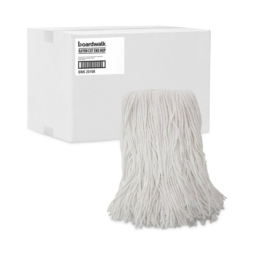 Boardwalk Rayon Fiber Cut-End String Mop Mop Head Value Standard Head Size No. 16 White (12-Carton) BWK2016R