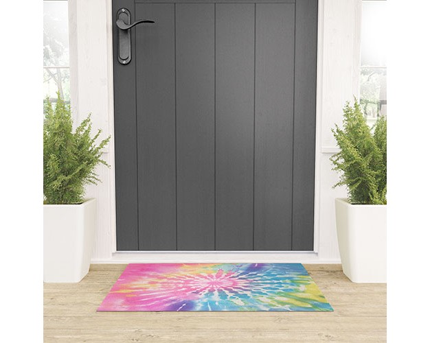 Emanuela Carratoni Boho Rainbow Tie Dye Welcome Mat society6