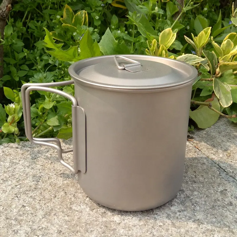 Polar Everest Portable Titanium pot coffee hiking Camping accessories Cookware Hanging Pan Cooking Cup Pot for hiking