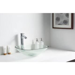 ANZZI Cadenza Series Deco-Glass Vessel Sink in Lustrous Clear LS-AZ074